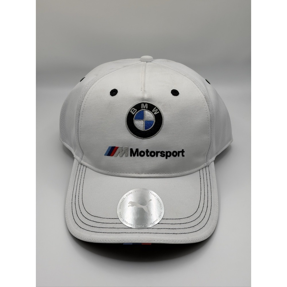 PUMA BMW M Motorsport Baseball Cap White Adjustable Snapback 022536 02 Hat